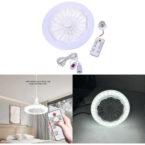 Ventilateur de plafond silencieux avec télécommande, lampe et vitesse de ventilation réglables. (1/4)