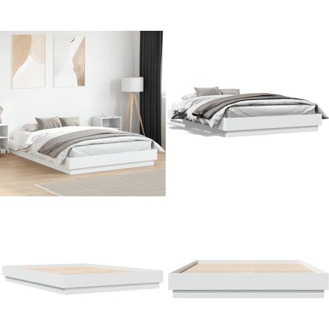 Giroletto Bianco 120x200 cm in Legno Multistrato - Letto in legno - Materasso letto