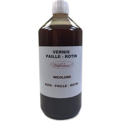 Vernis paille rotin 1 litre – Résistant et souple pour paille, rotin, osier, bambou – Finition satinée pour meubles et objets – Valmour