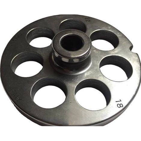 Salvinox piastra con mozzo per tritacarne 22 foro 18 ,acciaio inox auto affilanti qualità professionale