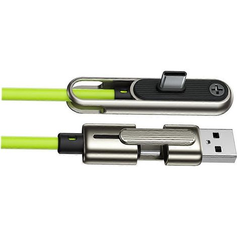 Câble de charge rapide PD240W, câble de charge 2 en 1 pour téléphones et tablettes, support pliable, écouteurs et câble de données (B) (1/5)