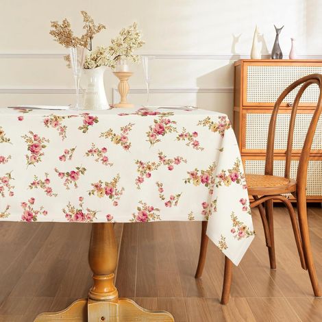 Rechteckige Tischdecke mit Blumenmuster, abwischbar, 152 x 213 cm