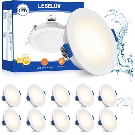 Spot LED Encastrable IP65 Salle de Bain, 5W Blanc Neutre, Lot de 10 (1/5)