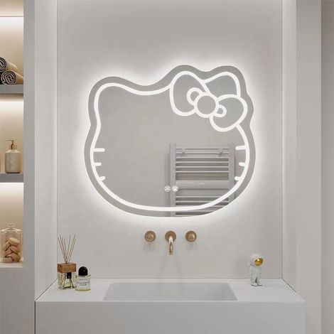 Miroir LED Kitty Chat 80x70cm Touch Systeme Desembuage Gradable (1/5)