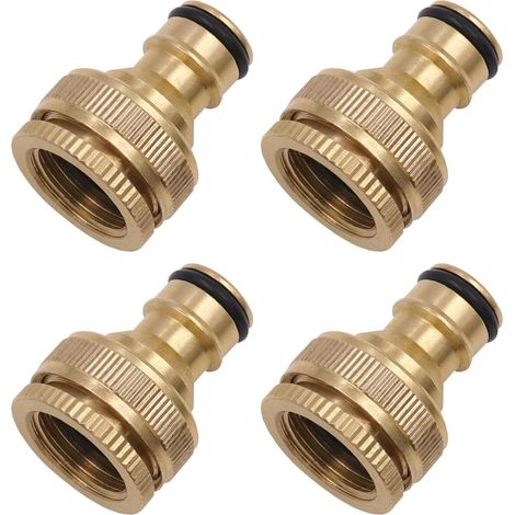 4 Pces Nez de Robinet Femelle 1/2 et 3/4 Metal Line Universel Raccords de Robinet Résistant À La Corrosion Adaptateur de Robinet avec Raccord Rapide en Laiton pour Tuyau D'arrosage (1/5)