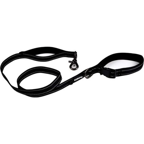 Laisse pour Chien "Double Poignées" 150cm Noir (1/2)