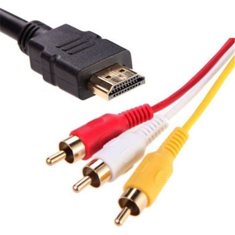Câble audio vidéo - OUTAD - HDMI vers 3RCA - Noir - Compatible HDMI - 3 RCA (1/4)