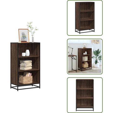 Libreria in metallo - vidaXL Libreria Rovere Marrone 60x35x107,5 cm in Legno Multistrato - Libreria decorativa