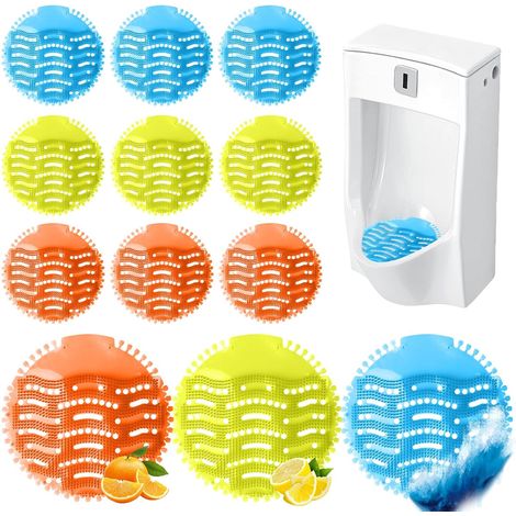 12 x Scented Urinal Sieve - Individual Stones - Universal - with Splash Guard - Air Freshener for Toilet, Guest Bathroom, Bathroom (1/5)