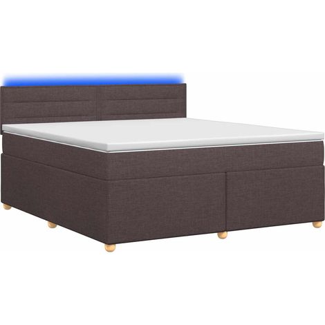 Maison Exclusive - Lit boxspring avec matelas Marron foncé 140 x 190 cm Tissu (1/5)