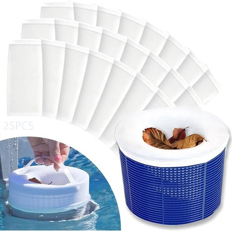 Chaussette Skimmer Piscine,25 Pièces Chaussette Filtre Piscine,Filtre Skimmer Piscine,Chaussette pour Skimmer,Prefiltre Skimmer,Filtre Chaussette Piscine,Pool Skimmer Socks (1/5)