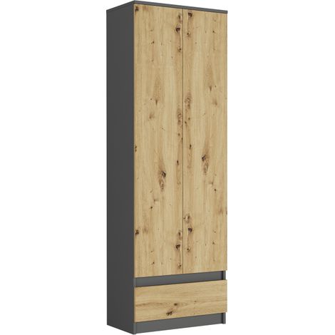 Regal mit Schubladen und Fächern, Anthrazit / Artisan - 180 x 60 x 35 cm - Modern B-4 (1/5)