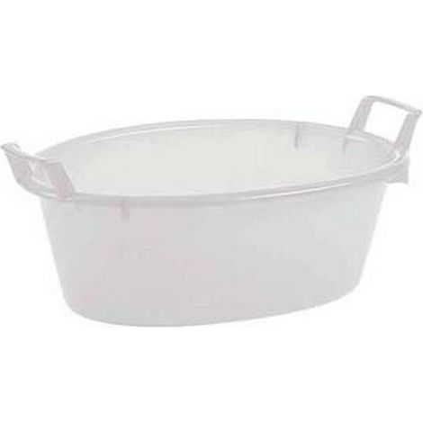 2PZ BACINELLA OVALE IN POLIETILENE BIANCA - ø cm.60x23 da lt.30