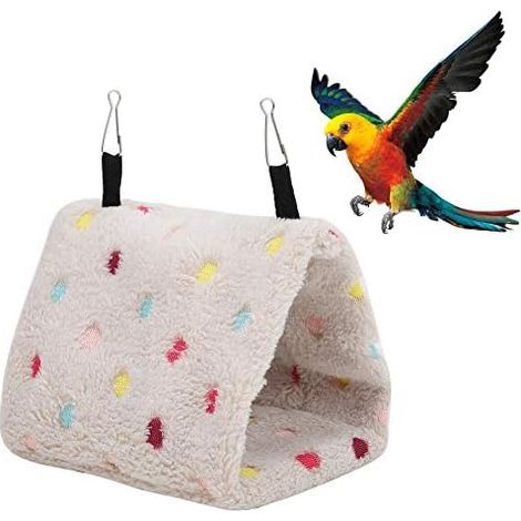 CSPARKV 17x12x13cm Plush Hamster Hammock Warm Hanging Nest for Birds Small Pets Parrots Myna Sugar Glider Birds (1/5)