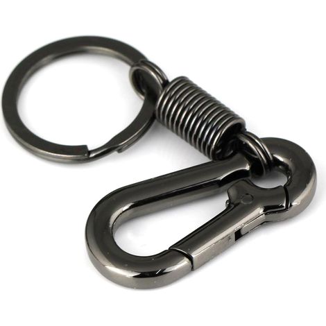 Porte-clés Maycom rétro, simple et robuste, en forme de mousqueton (noir) (1/5)
