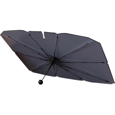 Pare-soleil parapluie pour pare-brise voiture, protection UV et isolation thermique, déploiement manuel, dimensions 140 x 80 cm (1/5)