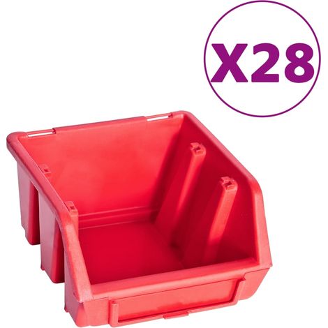 Maison Exclusive - Kit Contenitori 141 pz con Pannelli a Parete Rosso e Nero