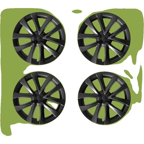 Embellecedor de rueda, plástico ABS duradero, compatible con Tesla Model 3, estilo araña negro, Tesla, 2017-2023 (1/2)