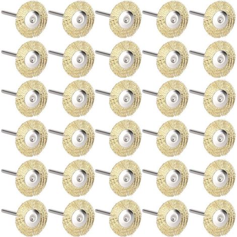 (Fil de Laiton)30 pièces Roue de Brosse en Fil d'acier Mini Brosse métallique Roue Tasse brosses de Roue de Polissage pour Polissage Nettoyage Rouille Corrosion Peinture (1/5)