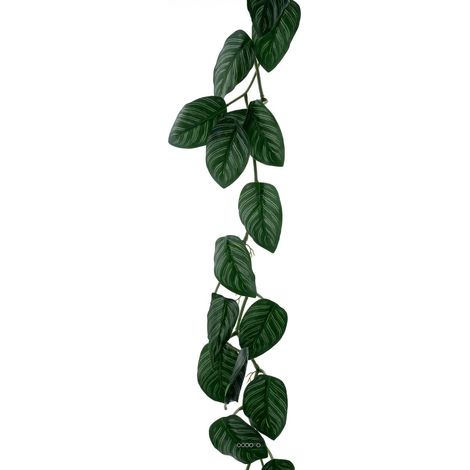 Guirlande verte artificielle de Philodendron &ndash 170 cm x 30 cm, 36 feuilles + 3 petites, réaliste