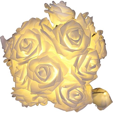 Guirlande lumineuse LED fleurs de rose artificielles 20 ampoules 3m pour mariage maison fête décoration (1/5)