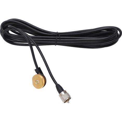 Câble d'antenne de 5 mètres pour talkie-walkie monté sur véhicule, avec connecteur mâle et base, fil de cuivre flexible, adapté aux équipements radio mobiles montés sur véhicule. (1/5)