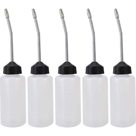 Bouteille d'huile, 5 pièces Distributeur d'huile Machine à Coudre allongé écrou Pointe 120 ML Distributeur d'huile (Noir) (1/5)