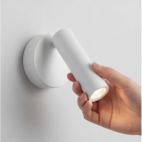 LedsC4 Stylus - Proiettore LED 9.7W e 584lm con Bianco Caldo 3000K. Diametro 6cm. Struttura in Alluminio. Colore Bianco