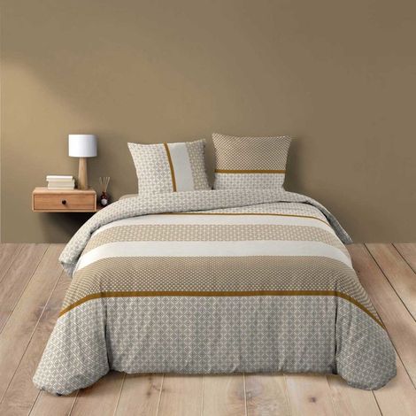 Housse de couette 240x220 + 2 taies 100% coton MEIKO (1/5)
