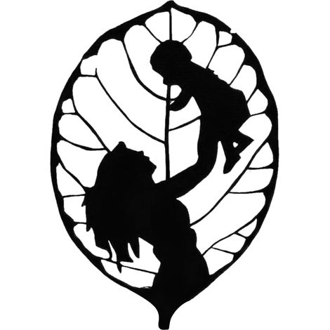 Ornement Art Metal Feuille Noir Silhouette Décor Maison Fait Main Cadeau Fête des Mères Décoration Moderne (1/5)
