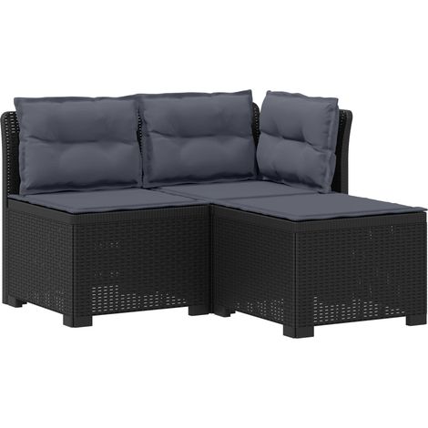 Maison Exclusive - 3-Sitzer Garten Sofa mit Kissen Rattan-Look PP (1/5)