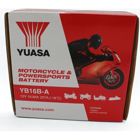 Yuasa batteria yuasa yb16b-a batteria moto convenzionale 12 v capacità affidabile resistente vibrazioni (1/5)