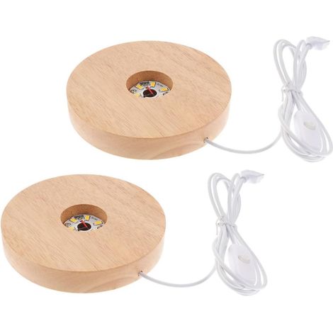 Socle léger en bois d'hévéa 2 parties pour boule de cristal, support (1/5)