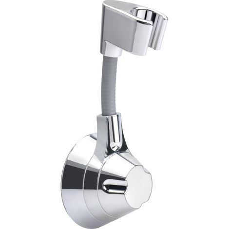 Support de pommeau de douche réglable à 360° avec ventouse amovible sans perçage Support de douche universel avec chrome poli pour salle de bain (1/5)