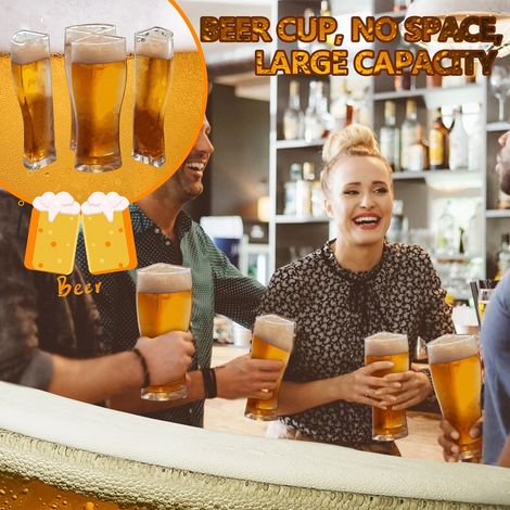 Chope à bière acrylique 4 en 1 (lot de 4) - Idéale pour les fêtes, les anniversaires et autres occasions spéciales. (1/5)