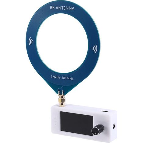 Kompatibel mit SMA SI4732 Funkschnittstelle, 0,5-108 MHz Vollband AM/FM LSB USB-Radio mit Rahmenantenne, 1,9-Zoll IPS-Bildschirm, weiß.