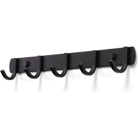 Wandgarderobe, Designer-Garderobenhaken aus Edelstahl, robuste Haken für Badezimmer, Schlafzimmer oder Büro, Schwarz (5 Haken) (1/5)