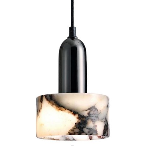 LED-Pendelleuchte mit Marmoroptik, Leuchte für Nachttisch, Café, Wohnzimmer, Küche, Loft, Eisenfassung, Hängelampe. (1/5)