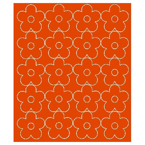 Lot de 20 stickers muraux fleurs orange brillant