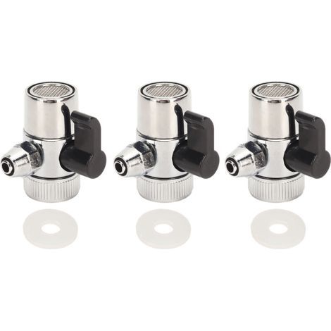 Adaptateur de robinet d'évier en métal, 3 pièces, G2.5/8, Valve de dérivation universelle, Installation facile, adaptateur de robinet d'évier en métal (1/4)
