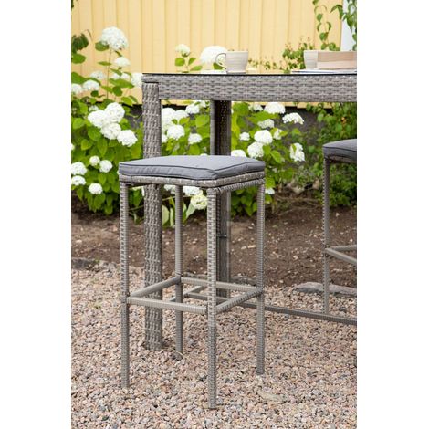Alo jardin tabouret de bar avec coussin gris. (1/3)