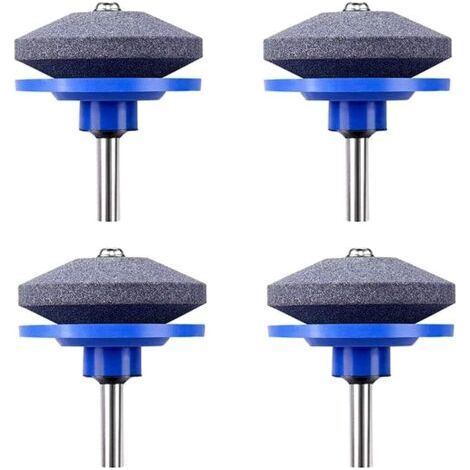 Affûteuse de lames de tondeuse, kit de réparation universel de 4 pièces pour perceuse électrique et manuelle : meule rotative pour affûteuse de lames de tondeuse, compatible avec perceuse électrique e (1/5)