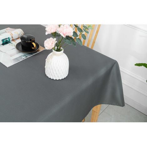Nappe enduite avec traitement antitache Ardoise carrée 180 x 180 cm - Gris - (1/4)