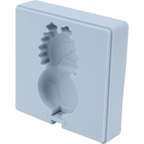 Moule en silicone gris, motif dessin animé mignon, pour glaces maison, avec couvercle et bâtonnet en bois (HomeDragon). (1/5)