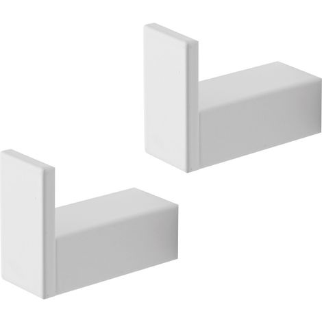 Set due appendini portasciugamani da muro in alluminio bianco Sky