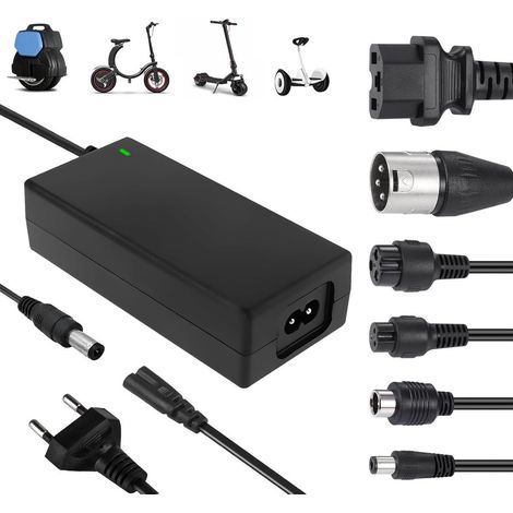 Ladegerät für E-Bikes und E-Scooter - Universal-Ladegerät (36 V/42 V, 2 A) - mit 6 Ladeanschlüssen - Ladegerät für Hoverboards, Drift-Trikes und Balance Bikes - geeignet für Xiaomi Mi Mijia M365... (1/5)