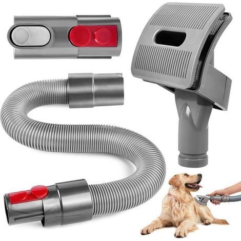 KLVGTIFS PU – Katzen- und Hundebürste für Dyson V15, V11, V10, V8, V7 und V6 Staubsauger zur Tierhaarentfernung mit Adapter und Konverter, Grau (1/5)