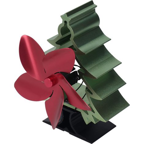 Ventilateur de Cheminée à 5 Pales, Alimenté Thermiquement, Vitesse Variable, Design Arbre de Noël pour Poêle (1/5)