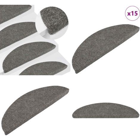Stufenmatten Selbstklebend 15 Stk. 56x17x3 cm Grau - Stufenmatte - Treppenmatte - Rutschfest - Teppich - Heimdekoration - Home & Living (1/5)