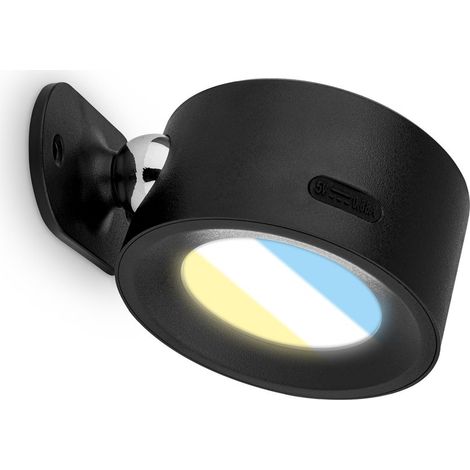 Briloner TARI Lampada parete senza fili, batteria ricaricabile, dimmerabile, touch, rimovibile magneticamente, nero, 9 x 7,5 x 4 cm